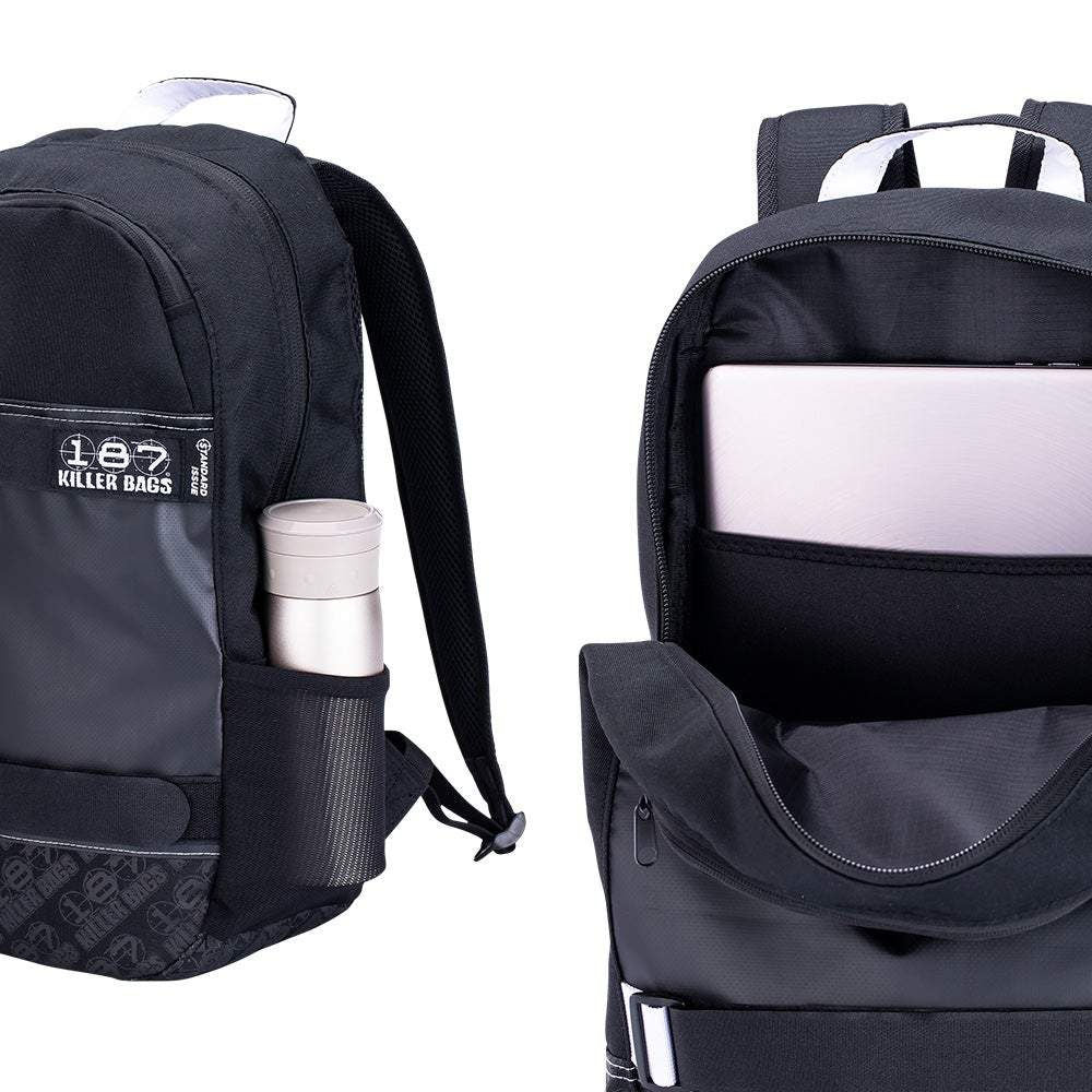 187-Killerpads-backpack-black-laptop-pocket-shown