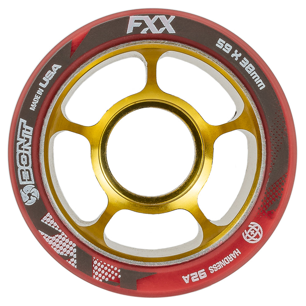 Bont-FXX-Vol11-Derby-59mm-92a-Wheels-Red-Urethane-Gold-hub