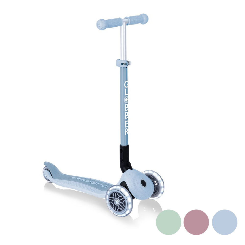 Globber-Ecologic-3-Wheel-Primo-Foldable-Lights-Anodised-Scooter-Colour-Options