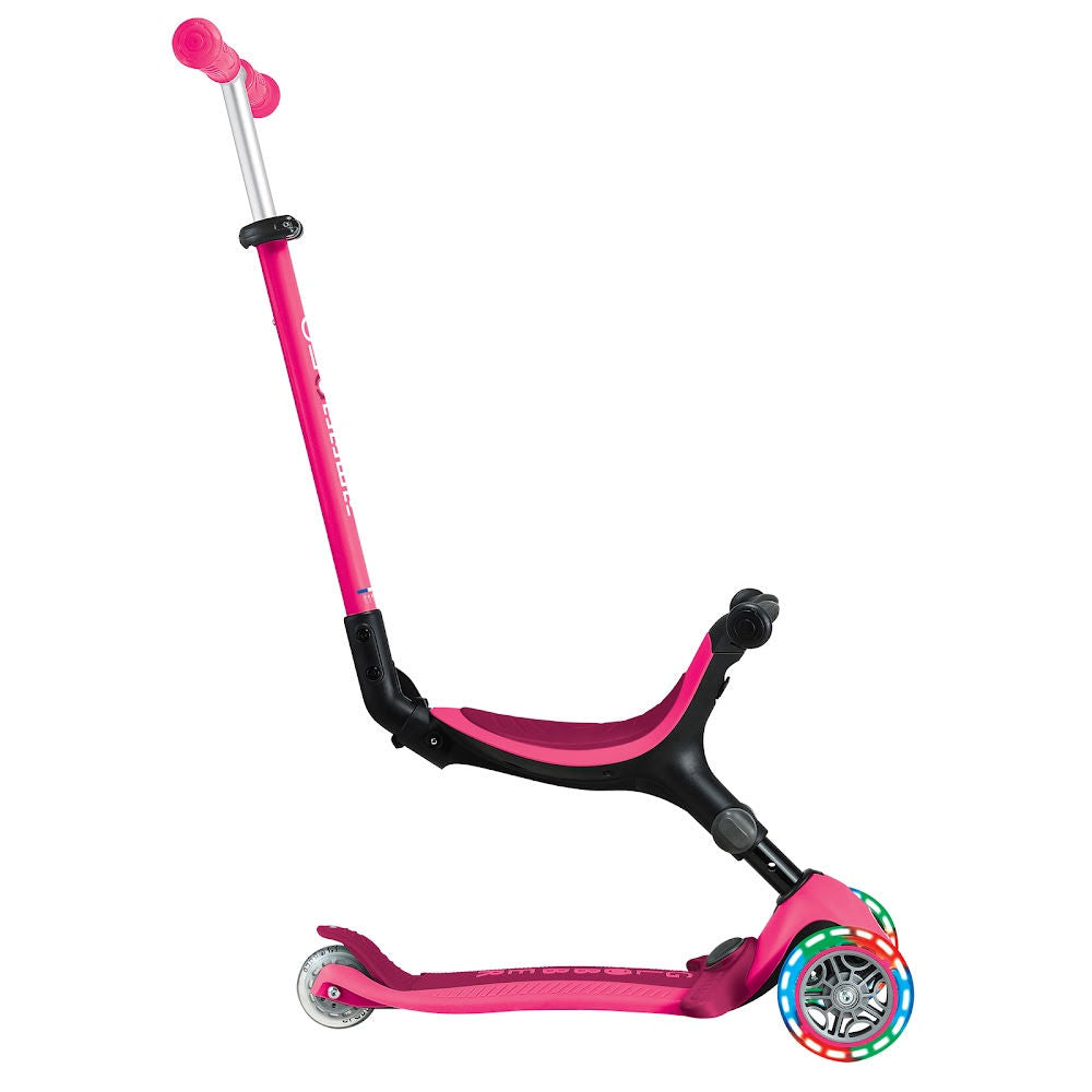 Globber-Go-Up-Active-Lights-Foldable-Scooter-Fuchsia-Side