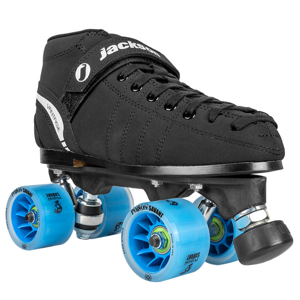Jackson-Vantage-Derby-Skate-Black-Posion-Savant-Blue-Front-View
