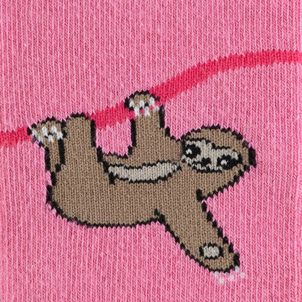 Sock-It-To-Me-Knee-High-Junior -socks - Pink Sloth-detail