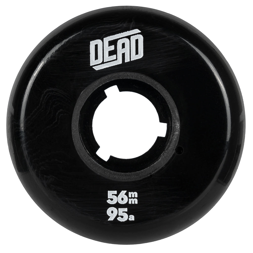 Dead-56mm-Team-Black-Orange-95a-Inline-Skate-Wheel-Front-View