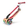 Globber-Primo-Foldable-Wood-Light-Up-Scooter-Red-Folded