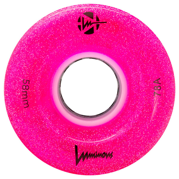 LUMINOUS-LED-Quad-58mm-Roller-Skate-Wheel-Glitter-Pink-78a