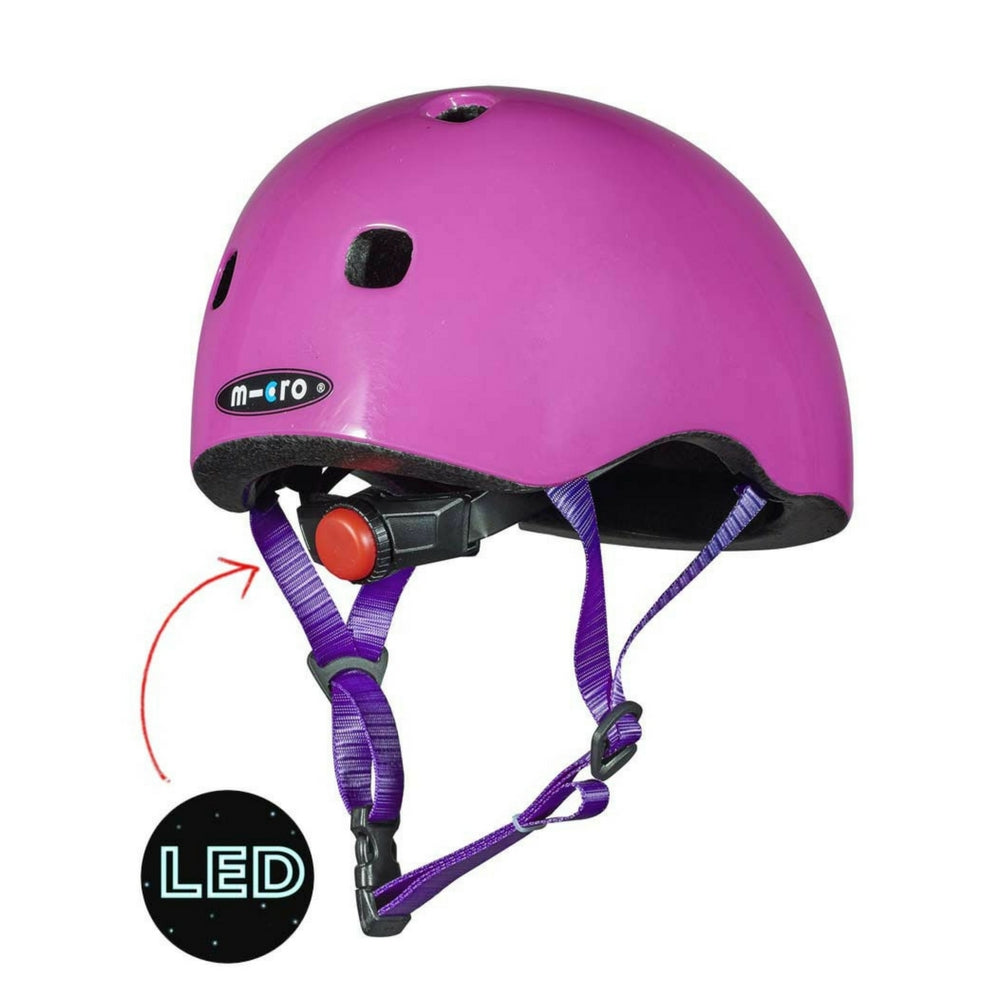 Micro-LED-Adjustable-Scooter-Helmet-Pink-Rear