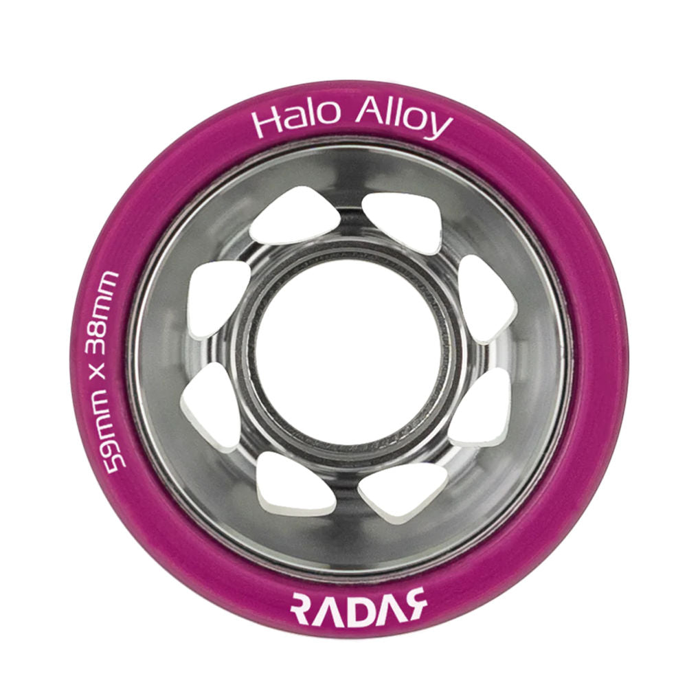 Radar-Halo-Alloy-Roller-Skate-Wheel-Fuschia-97a