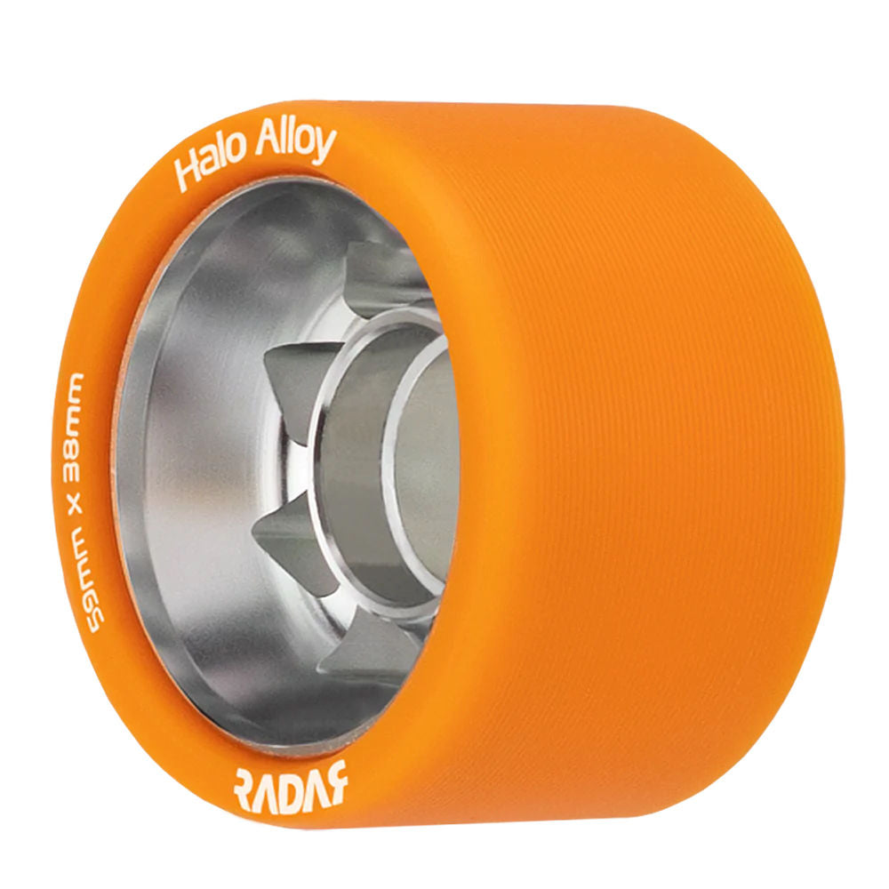 Radar-Halo-Alloy-Roller-Skate-Wheel-Orange-99a-Angle