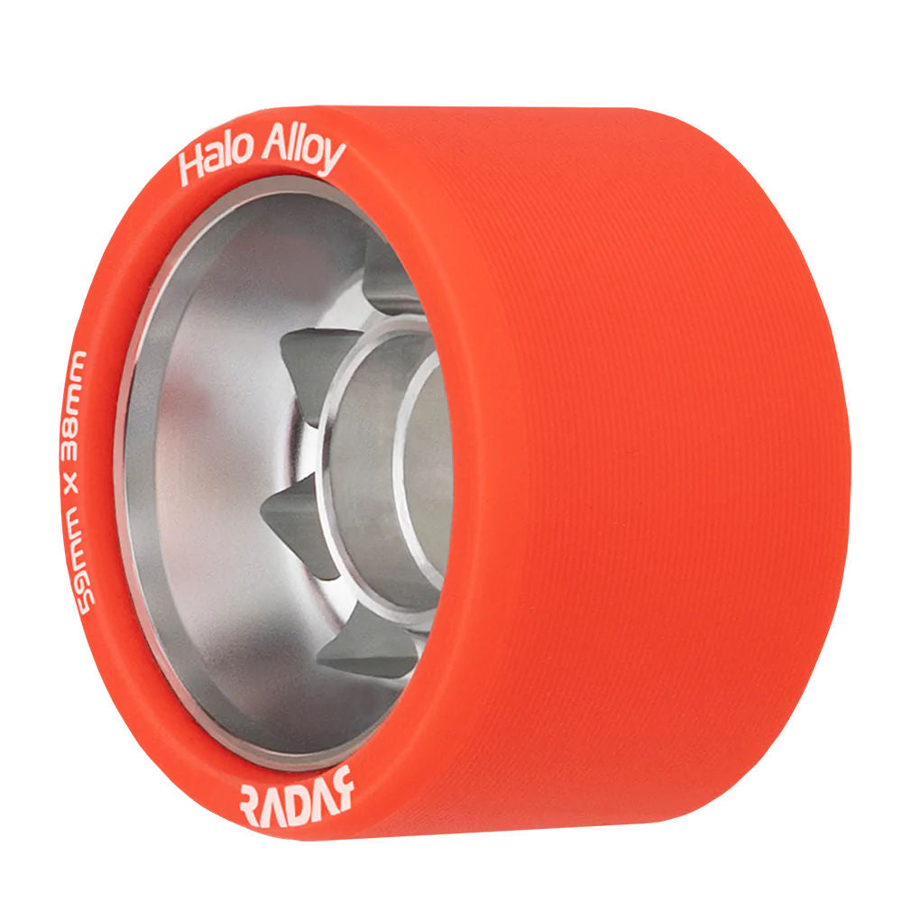 Radar-Halo-Alloy-Roller-Skate-Wheel-Red-93a-Angle