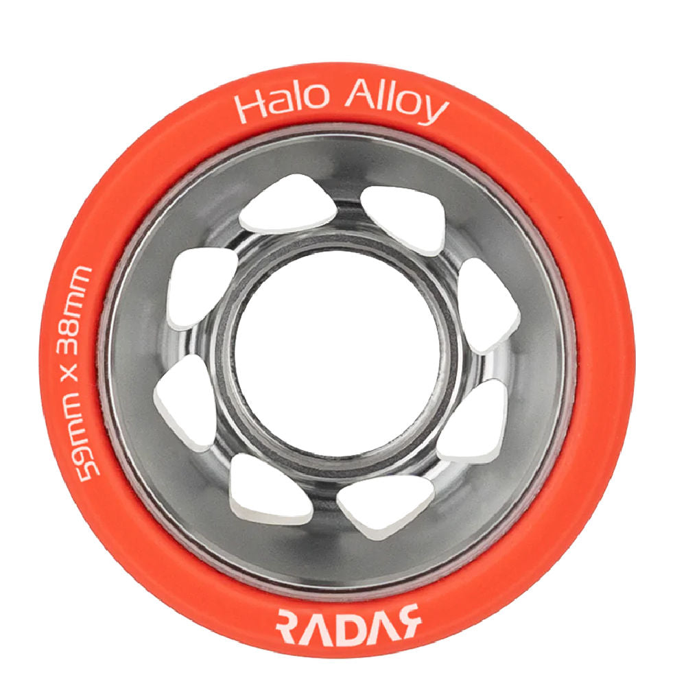 Radar-Halo-Alloy-Roller-Skate-Wheel-Red-93a