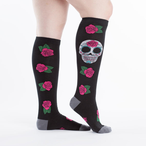 Sock-It-To-Me-Knee-High-Womens-Socks---Sugar-Skull-Legs