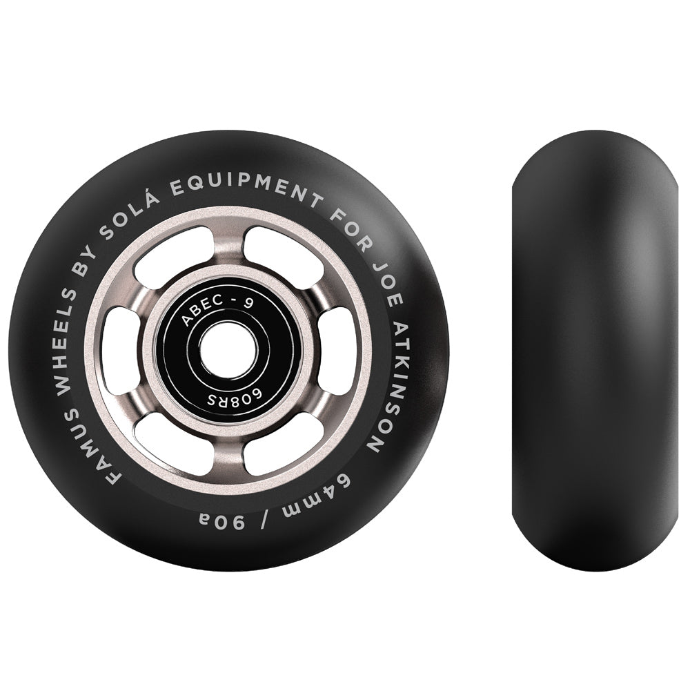Sola-64mm-Wheel-With-Bearings-90a-Silver-Profile