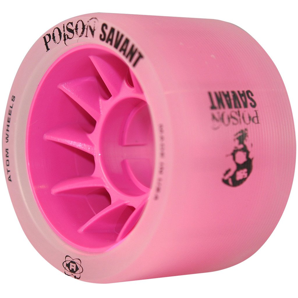 ATOM-Savant-Poison-4pack-of-Roller-Skate-Wheel  - Pink-Angled