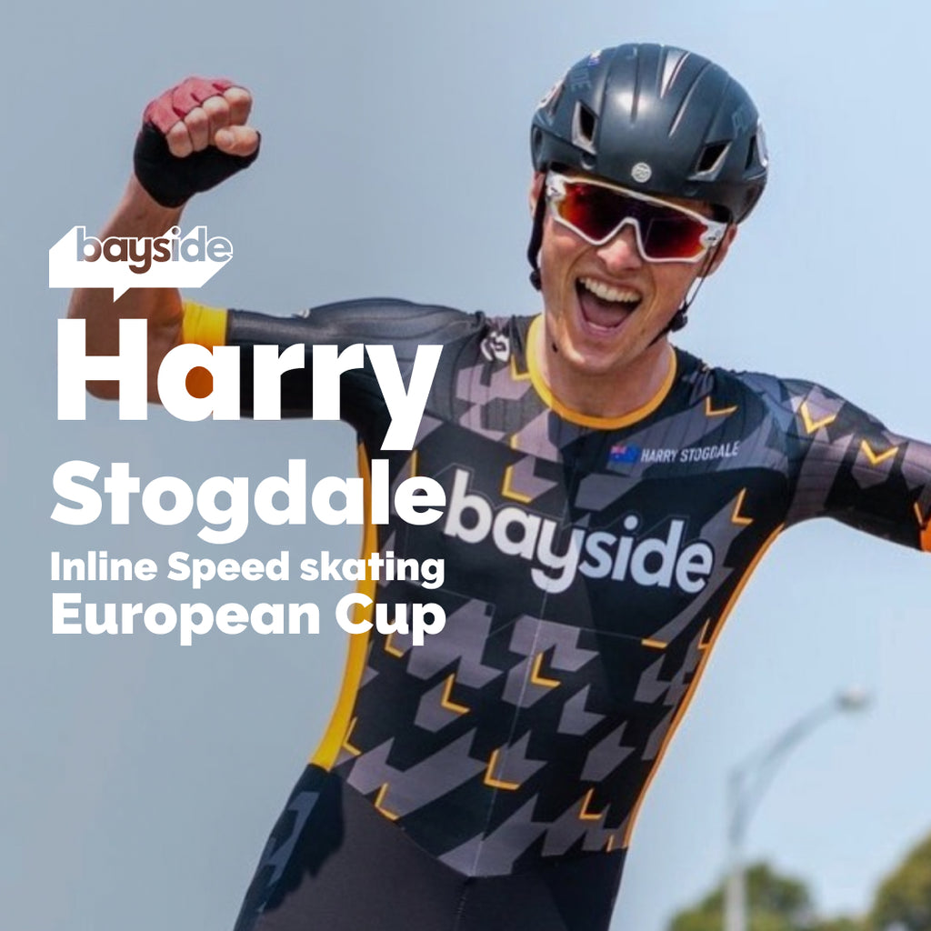 Harry Stogdale racing to the Inline Speedskating European Cup