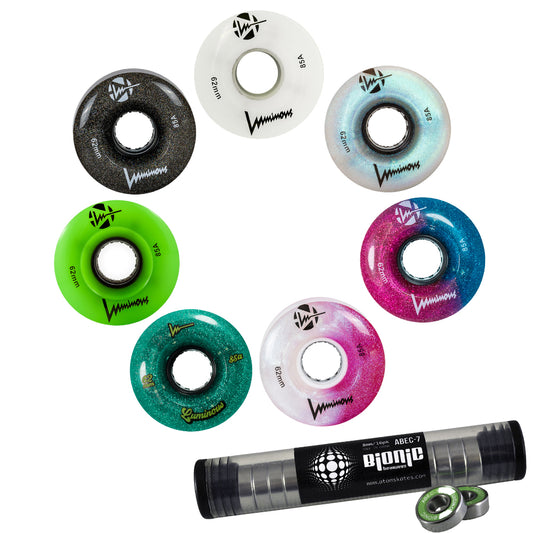 Mystery Luminous Quad Wheels, with FREE Bearings
