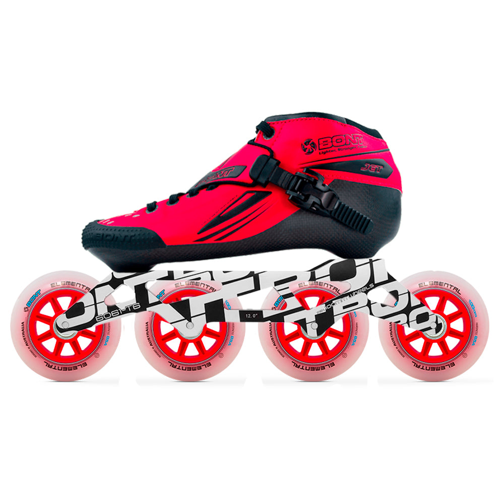 Bont-Jet-Inline-Speed-Unity-100mm-Elemental-Package-Matte-red-Side-View