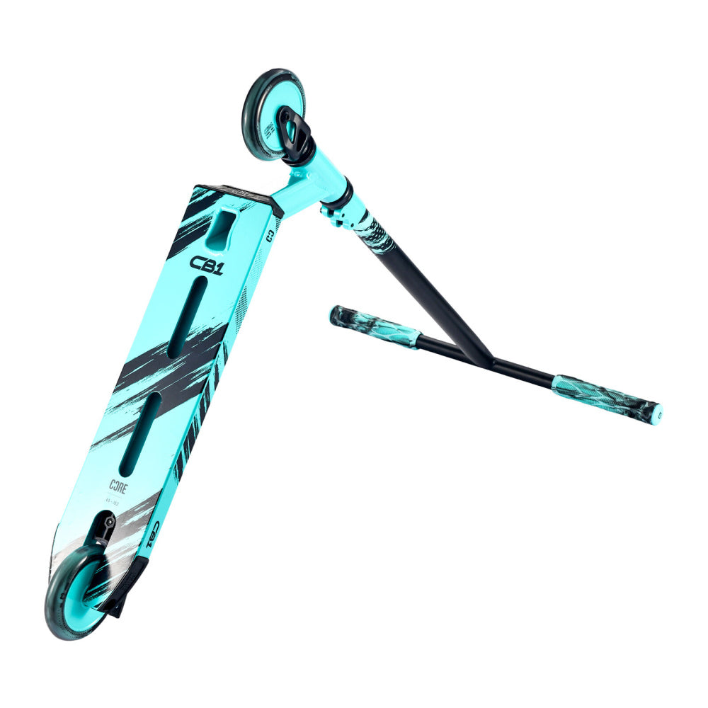 CORE-CB1-Beginner-Stunt-Scooter-Black_Teal-Up-Side-Down-View