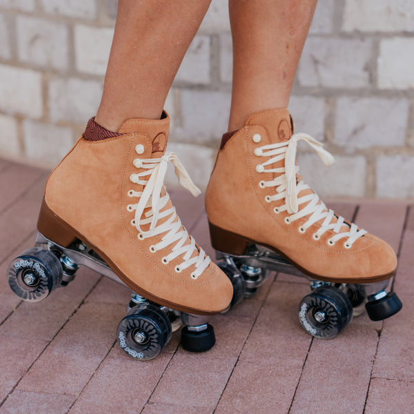 Chuffed-Skates-Wanderer-Caramel-Skates-Lifestyle-Photo-Side-View