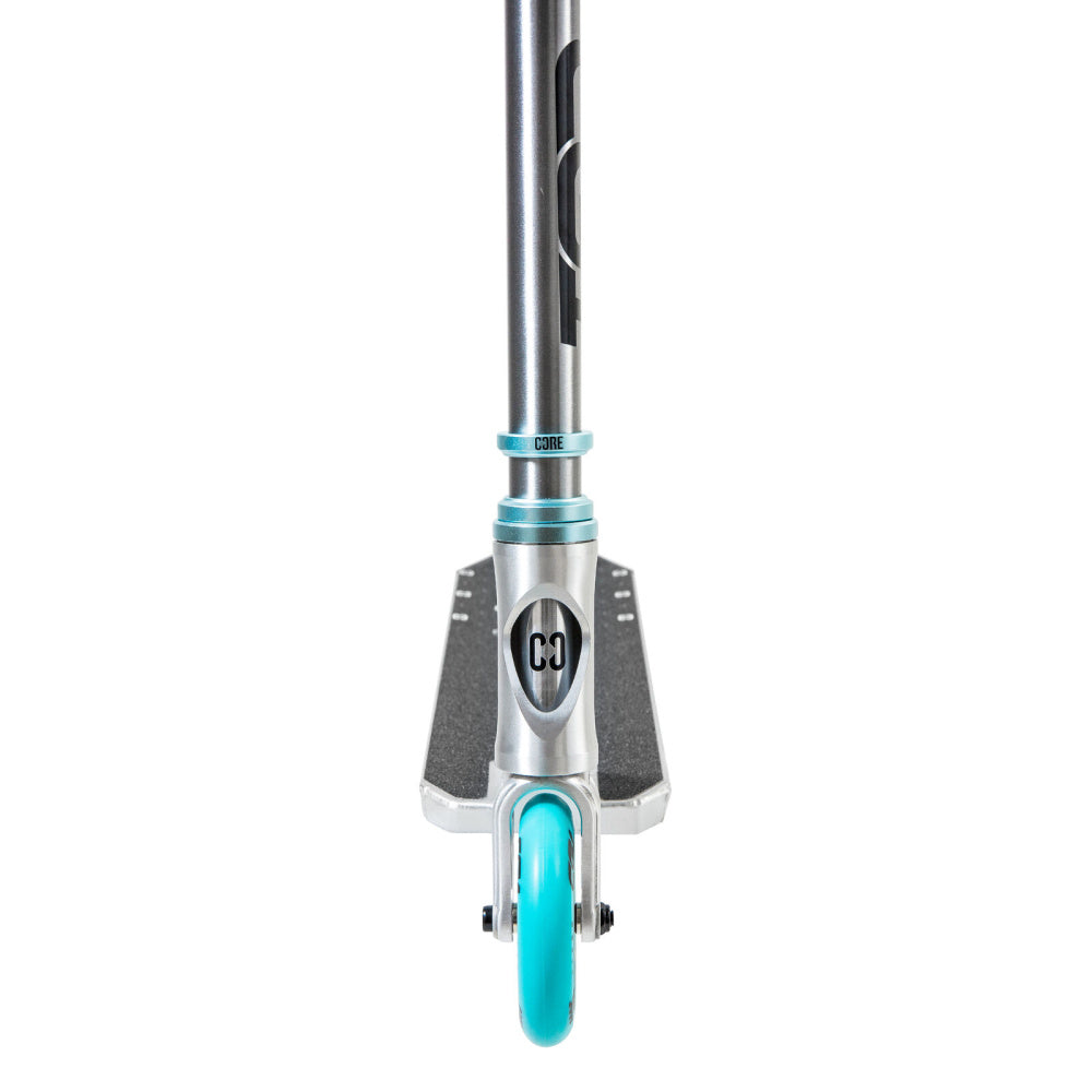 Core-CG1-Complete-Scooter-Front-View-Raw-Teal