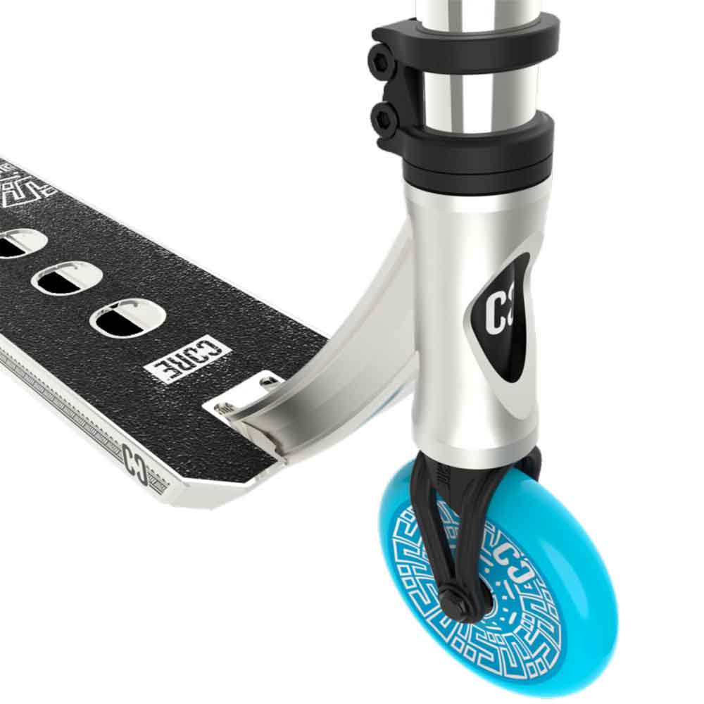 Core-CL1-Light-Pro-Scooter-Chrome-Blue-Neck-Close-Up