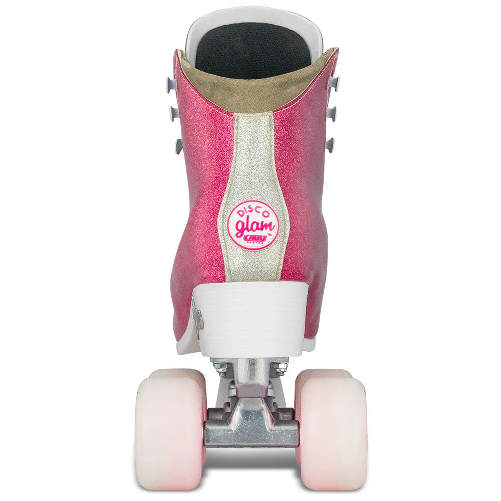 Crazy-Disco-Glam-Roller-Skate-Pink-Silver-Rear