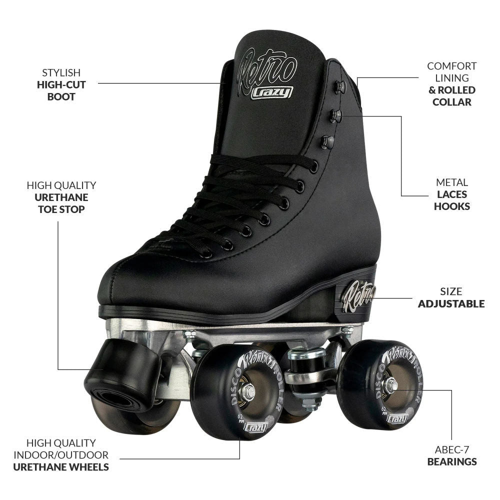 Crazy-Retro-Roller-Adjustable-Skate-Black-Schematic