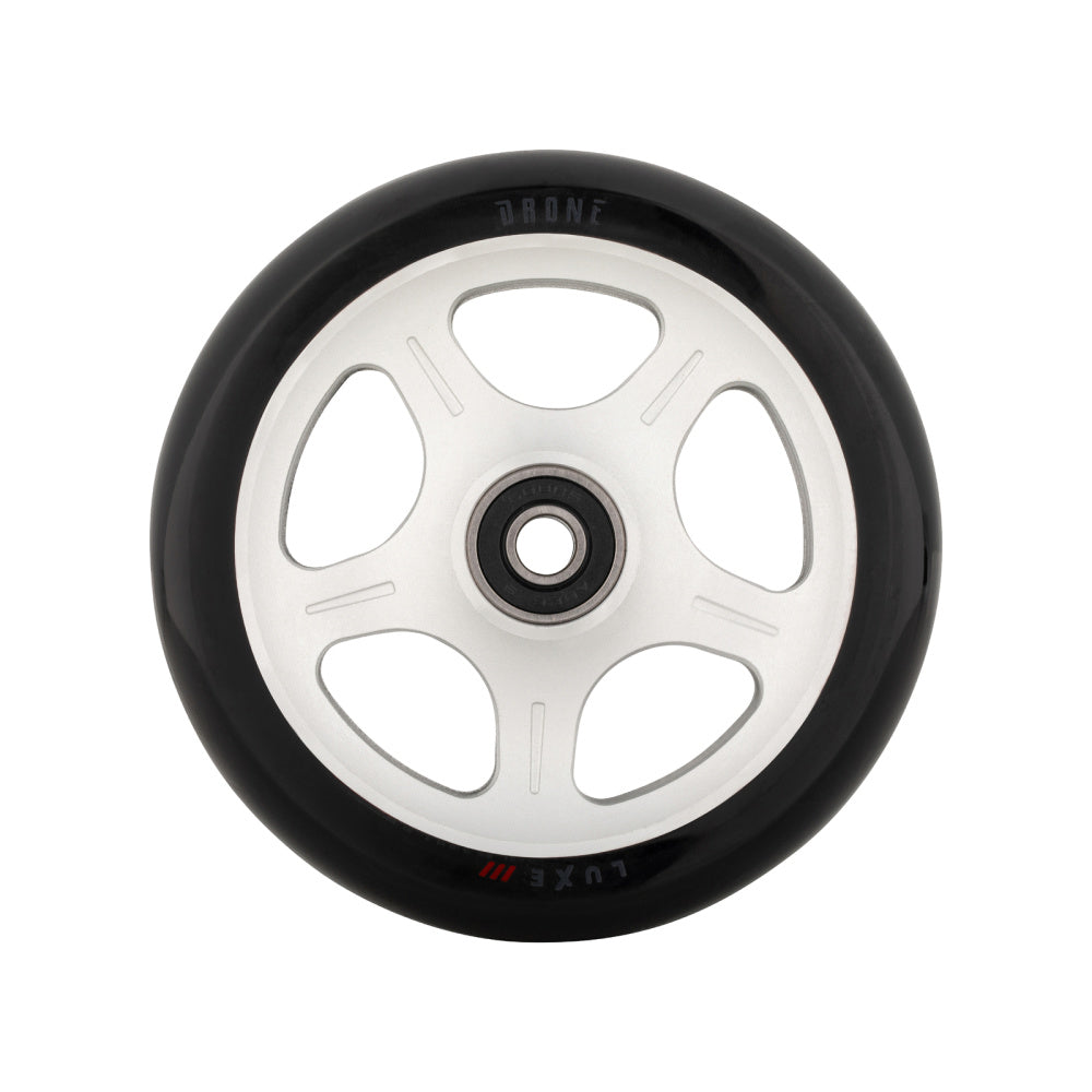    Drone-Luxe-3-Dual-Core-Hollow-Spoked-Scooter-Wheel-Silver-Front-View