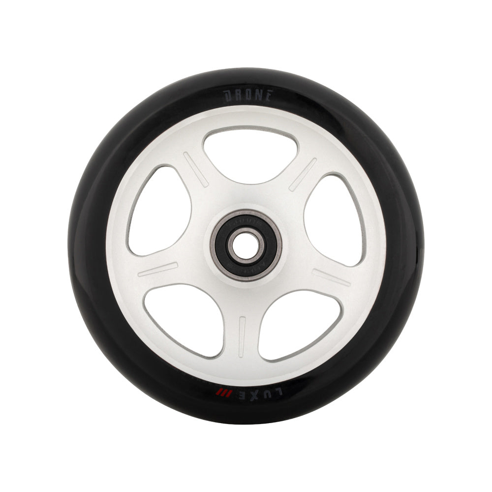    Drone-Luxe-3-Dual-Core-Hollow-Spoked-Scooter-Wheel-Silver-Front-View