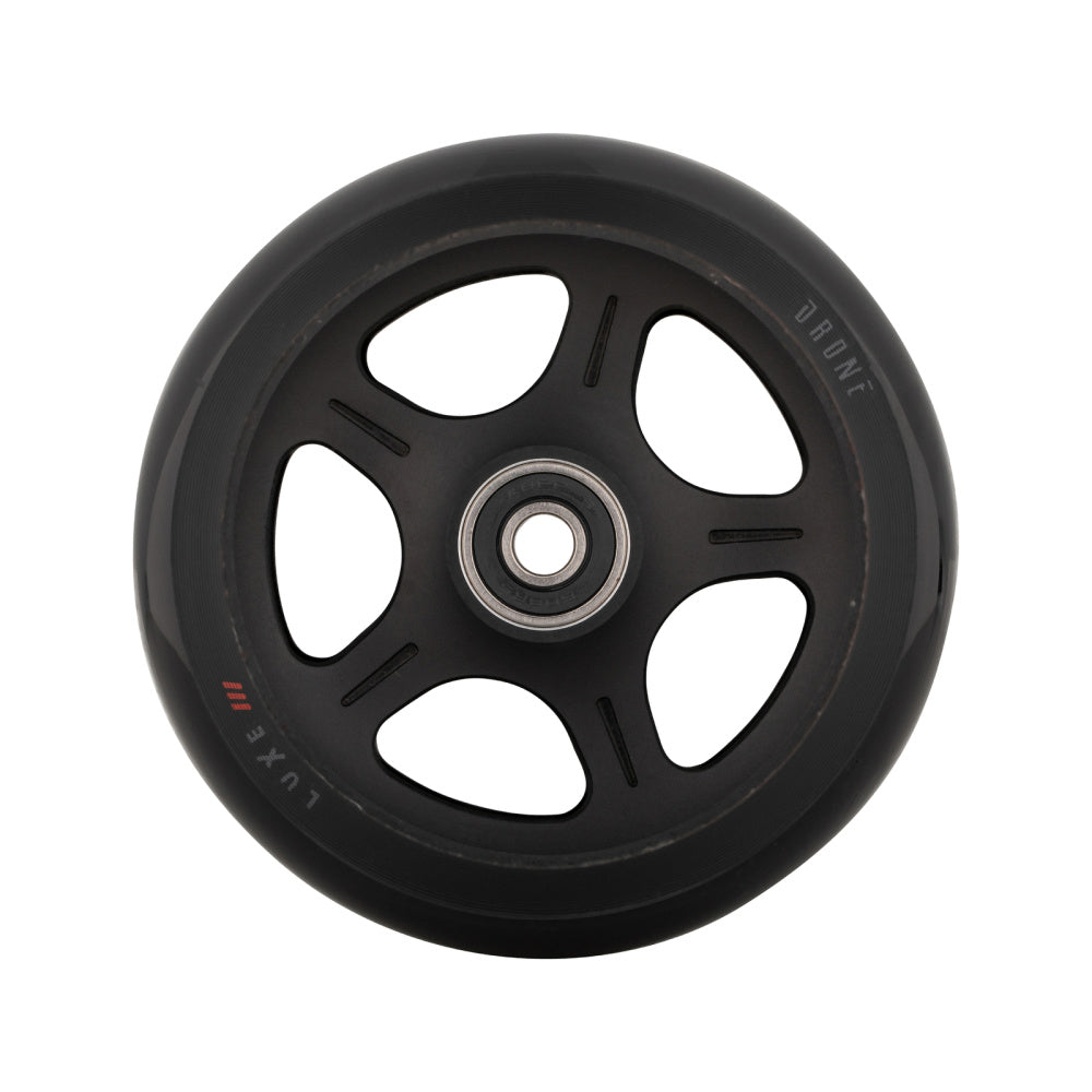 Drone-Luxe-3-Dual-Core-Hollow-Spoked-Scooter-Wheel-Black-Front-View