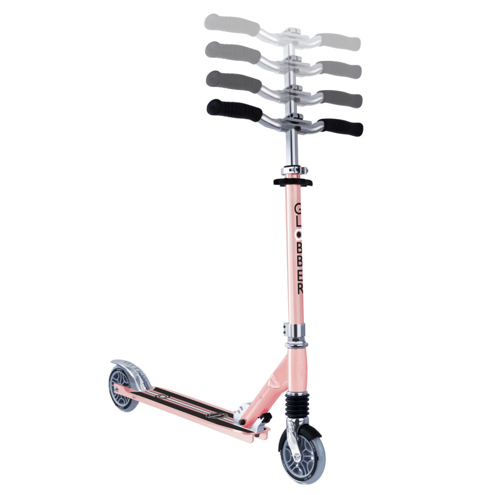 GLOBBER-Flow-Element-Comfort-Scooter-Rose-Gold-handlebar-Height-View
