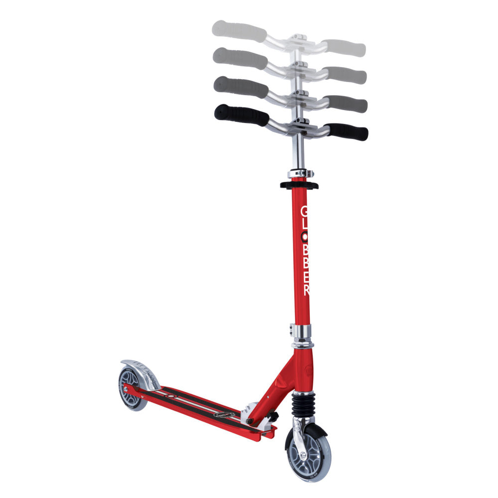 GLOBBER-Flow-Element-Comfort-Scooter-Ruby-Red-handlebar-Height-View
