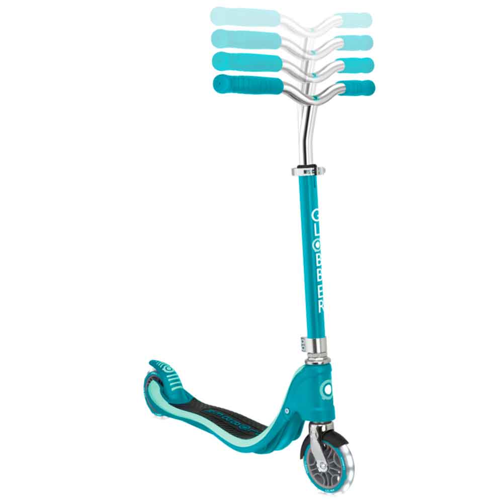 Globber-Flow-23-125-Lights-Scooter-Teal-Bar-Heights