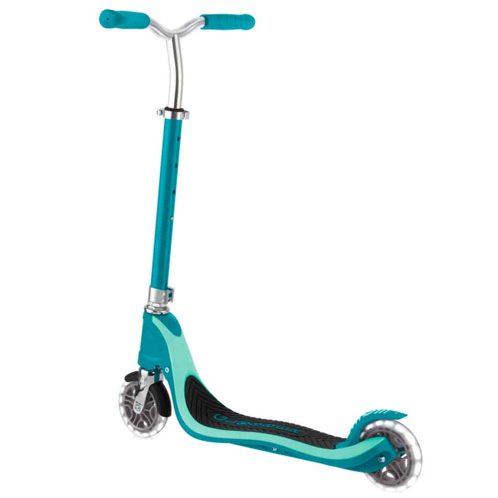 Globber-Flow-23-125-Lights-Scooter-Teal-Back-View