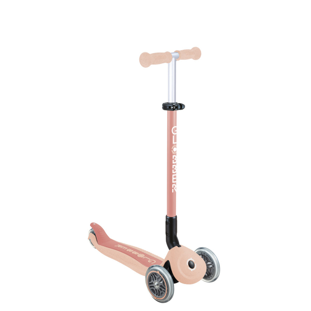 Globber-Go-Up-Active-Ecologic-Foldable-Scooter-Peach-At-One-Bar-Height