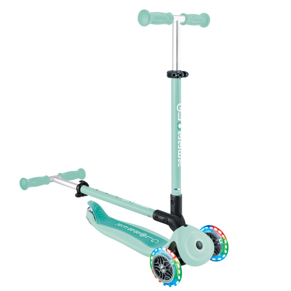 Globber-Go-Up-Active-Lights-Foldable-Scooter-Mint-Folding