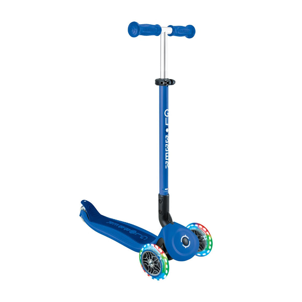 Globber-Go-Up-Active-Lights-Foldable-Scooter-Navy-Blue-Transformed