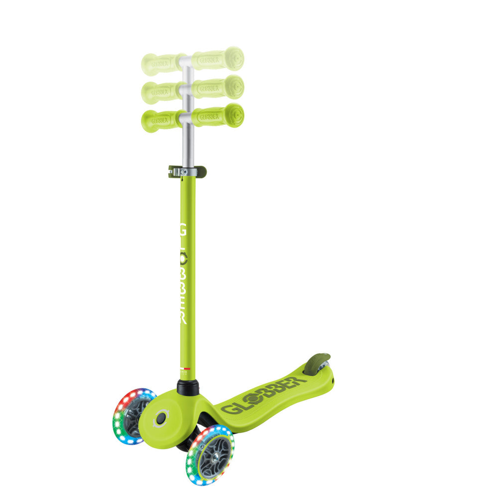 Globber-Go-Up-Sporty-Lights-V2-Lime-Green_Khaki-Handlebar-Adjsut
