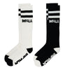 Impala-Rollerskate-High-Socks-2-Pack-Black-White-Stripe