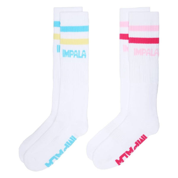 Impala-Rollerskate-High-Socks-2-Pack-Pastel-Stripe