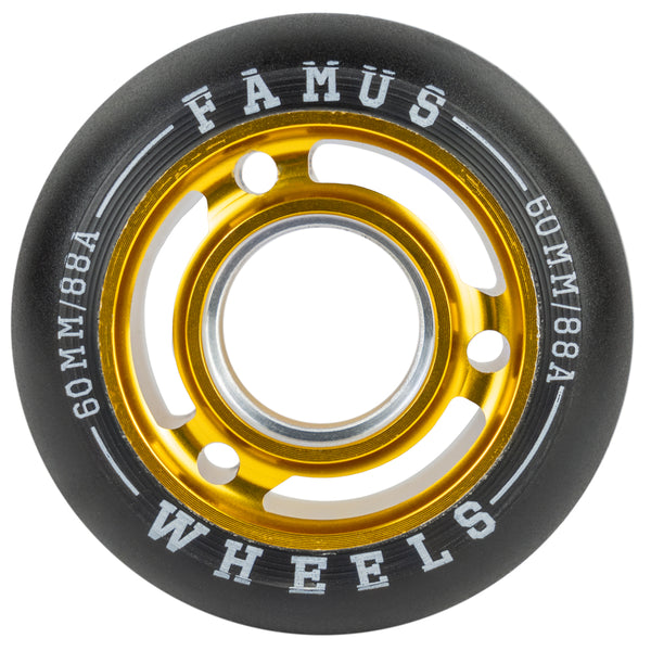 Kaltik-Famus-Alloy-Core-60mm-88a-Wheel-Gold-Hub-Front-View