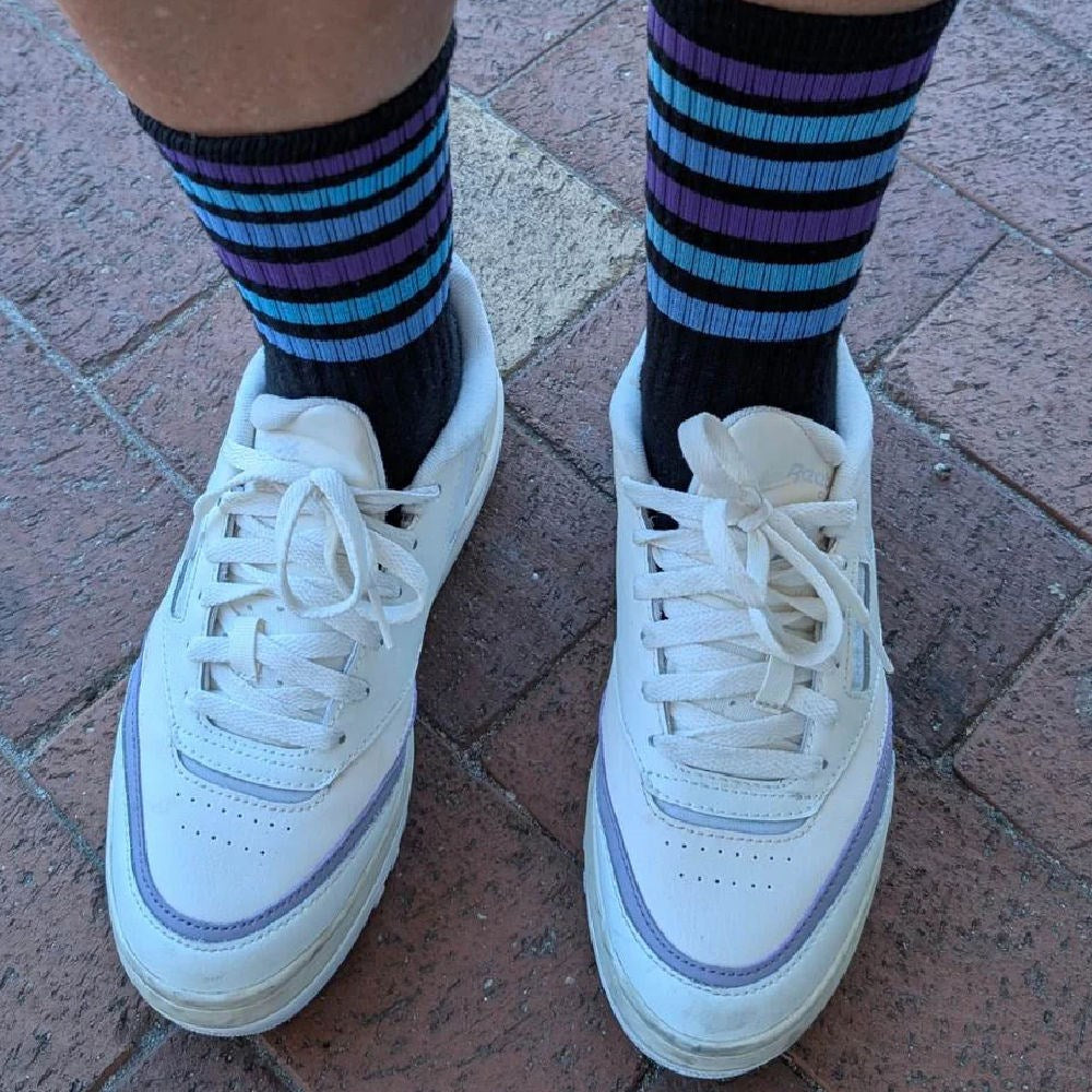 Old-School-Baby-Blueberry-Blast-Socks-Being-Worn-2