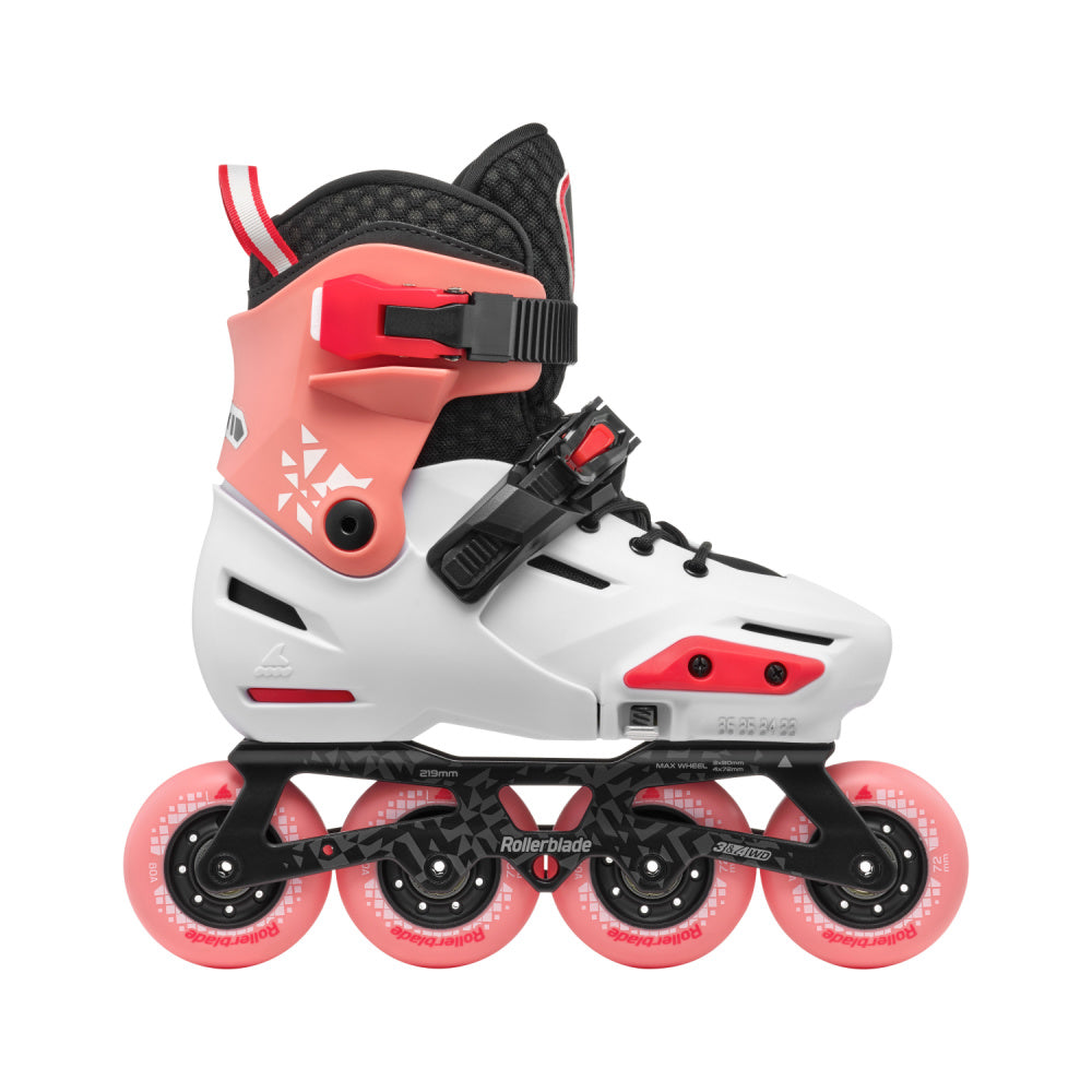 Rollerblade-APEX-Junior-Adjustable-Inline-Skate-Platinum-Coral-Side-View