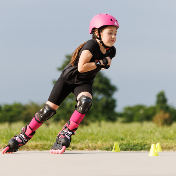 Rollerblade-Microblade-Junior-Adjustable-Inline-Skate-Black-Pink-Lifestyle-View-1