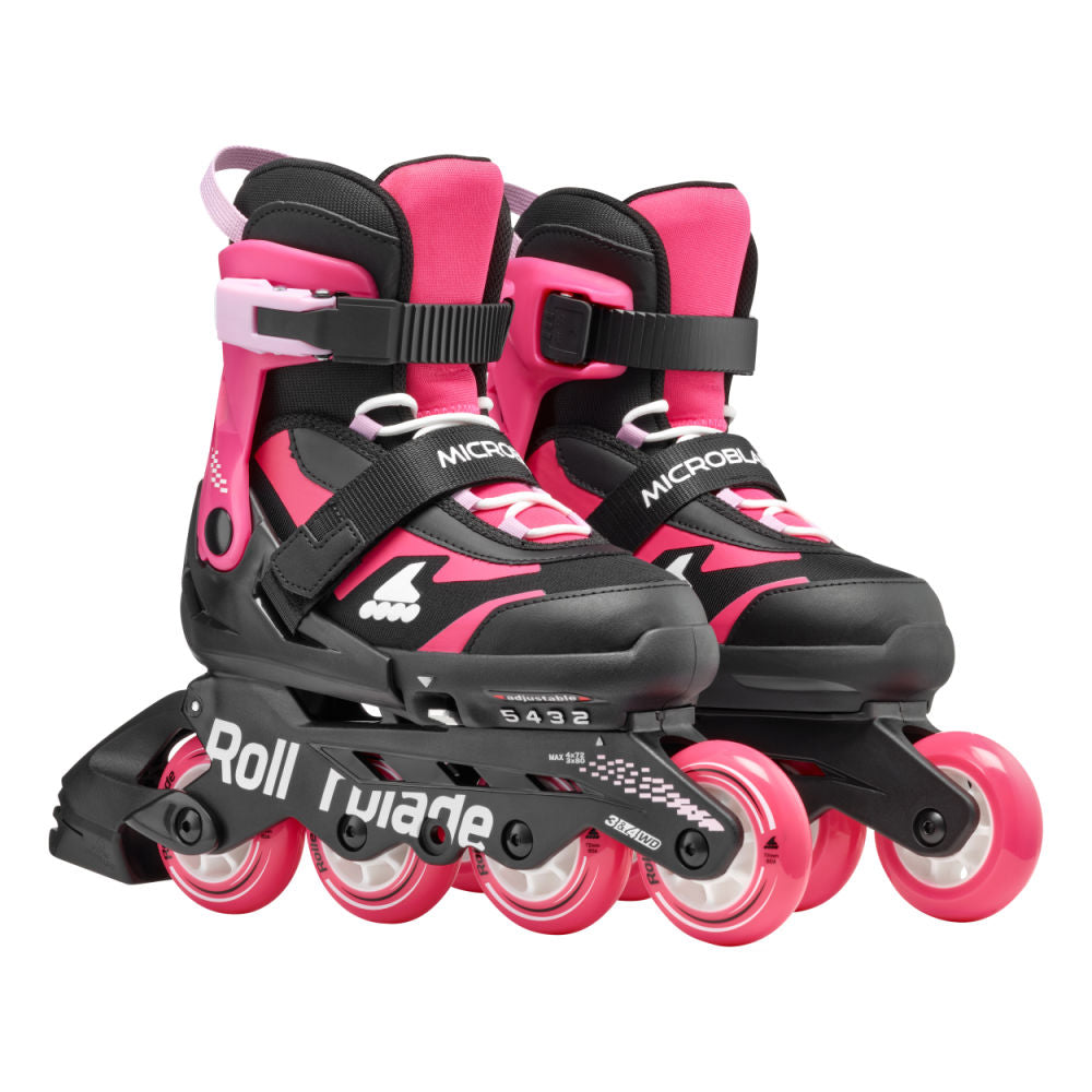 Rollerblade-Microblade-Junior-Adjustable-Inline-Skate-Black-Pink-Pair