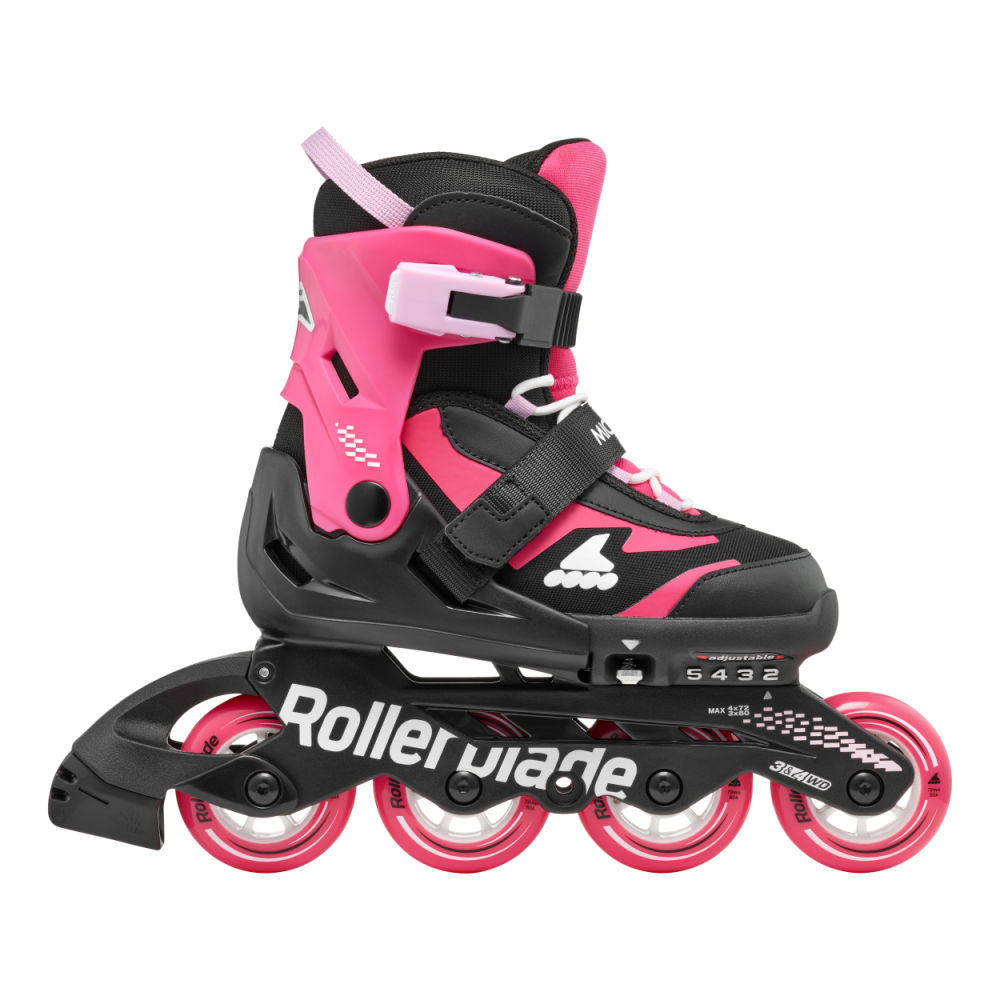 Rollerblade-Microblade-Junior-Adjustsble-Inline-Skate-Black-Pink-Side