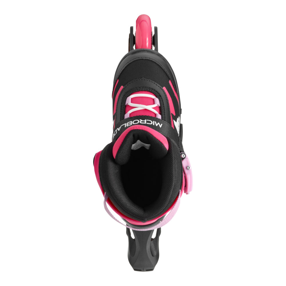 Rollerblade-Microblade-Junior-Adjustable-Inline-Skate-Black-Pink-Top-View