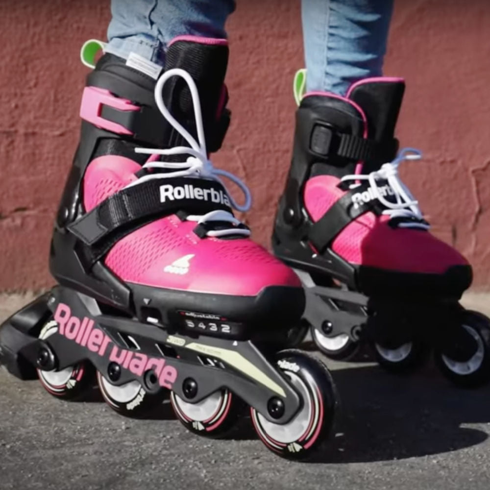 Rollerblade-Microblade-Junior-Girls-Pink-Green-Lifestyle