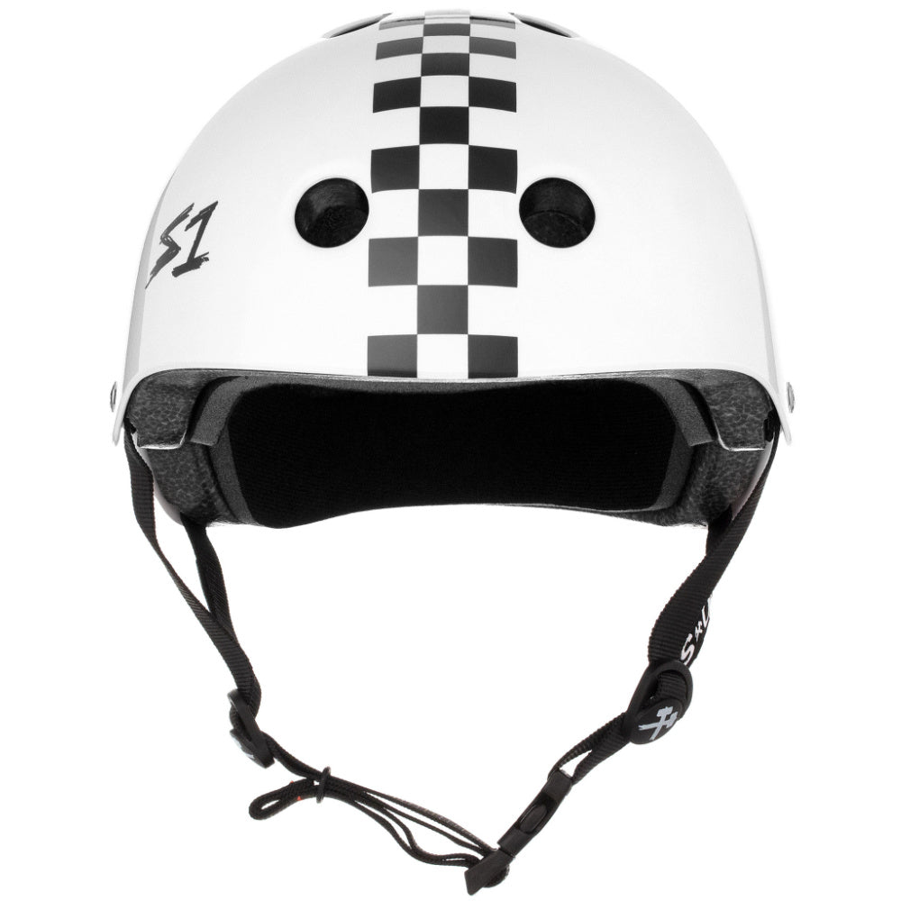 S-One-Lifer-Helmet-Gloss-White-Black-Checkers-Front