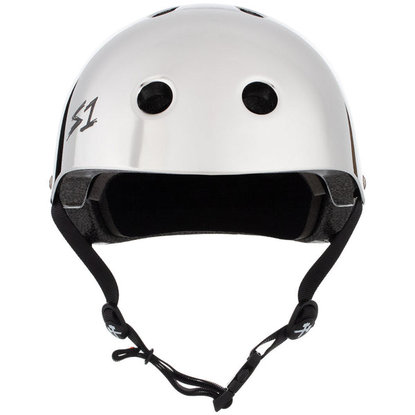 S-One-Lifer-Helmet-Silver-Mirror-Front