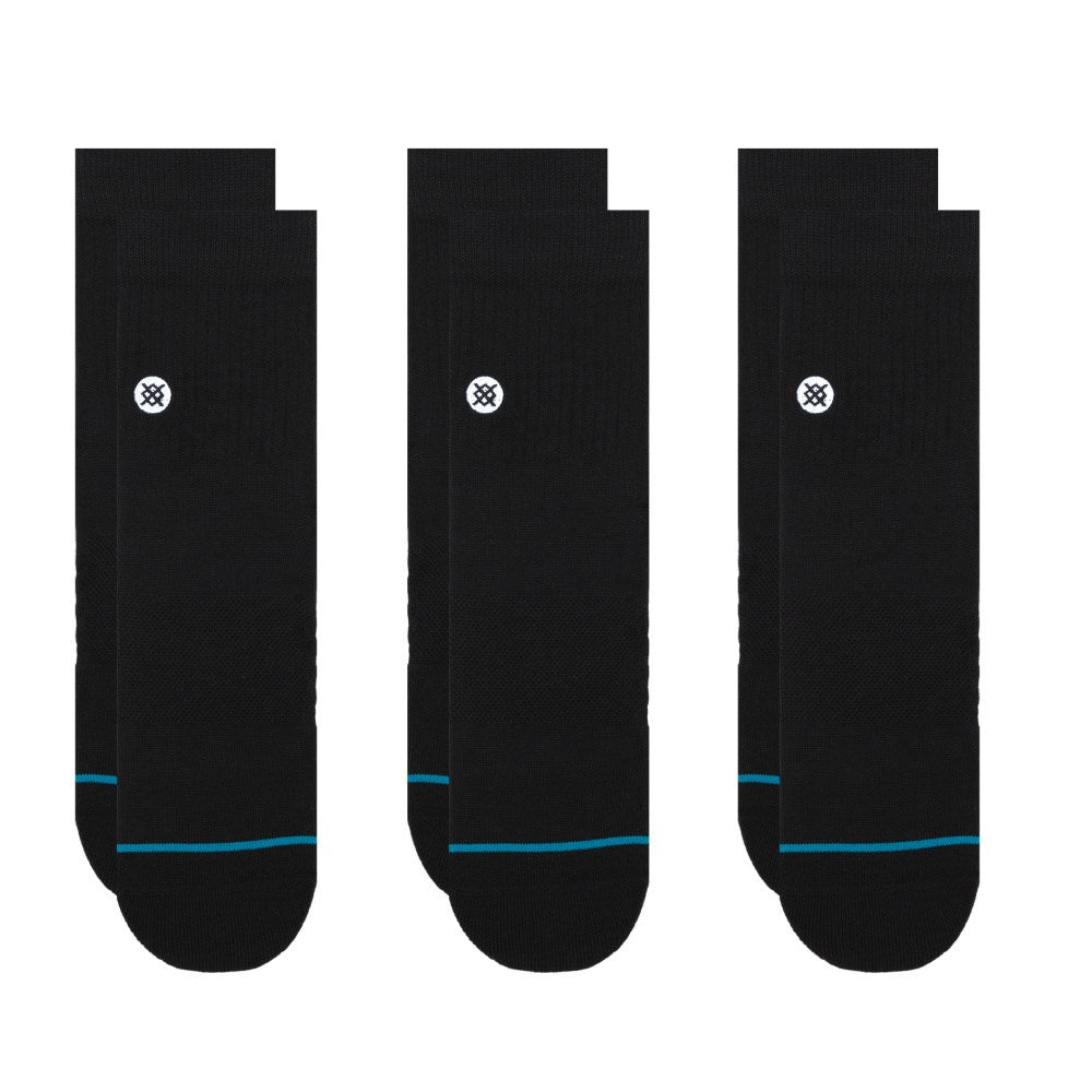 Stance-Icon-3_4-Socks-Black-3-Pack-Top-View